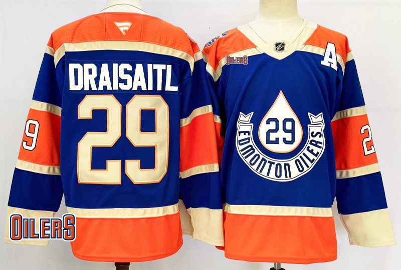 Men Edmonton Oilers 29 Draisaitl Blue Fanatics 2025 NHL Jersey style 3